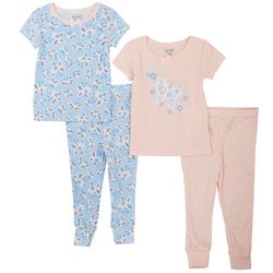 Nicole Miller New York Toddler Girls 4-pc. Butterfly Pajamas