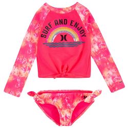 Hurley Toddler Girls 2-pc. Tie Dye Rashguard Swimsuit Set