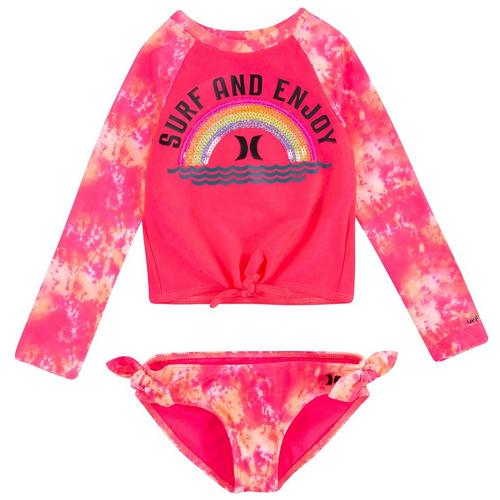 Hurley Toddler Girls 2-pc. Tie Dye Rashguard Swimsuit