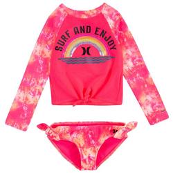 Toddler Girls 2-pc. Tie Dye Rashguard Swimsuit Set