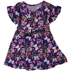One Step Up Toddler Girls Floral Butterfly Dress
