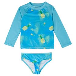 Dot & Zazz Toddler Girls 2-pc. Pineapple Rashguard Swimsuit