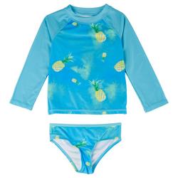 Toddler Girls 2-pc. Pineapple Rashguard Swimsuit