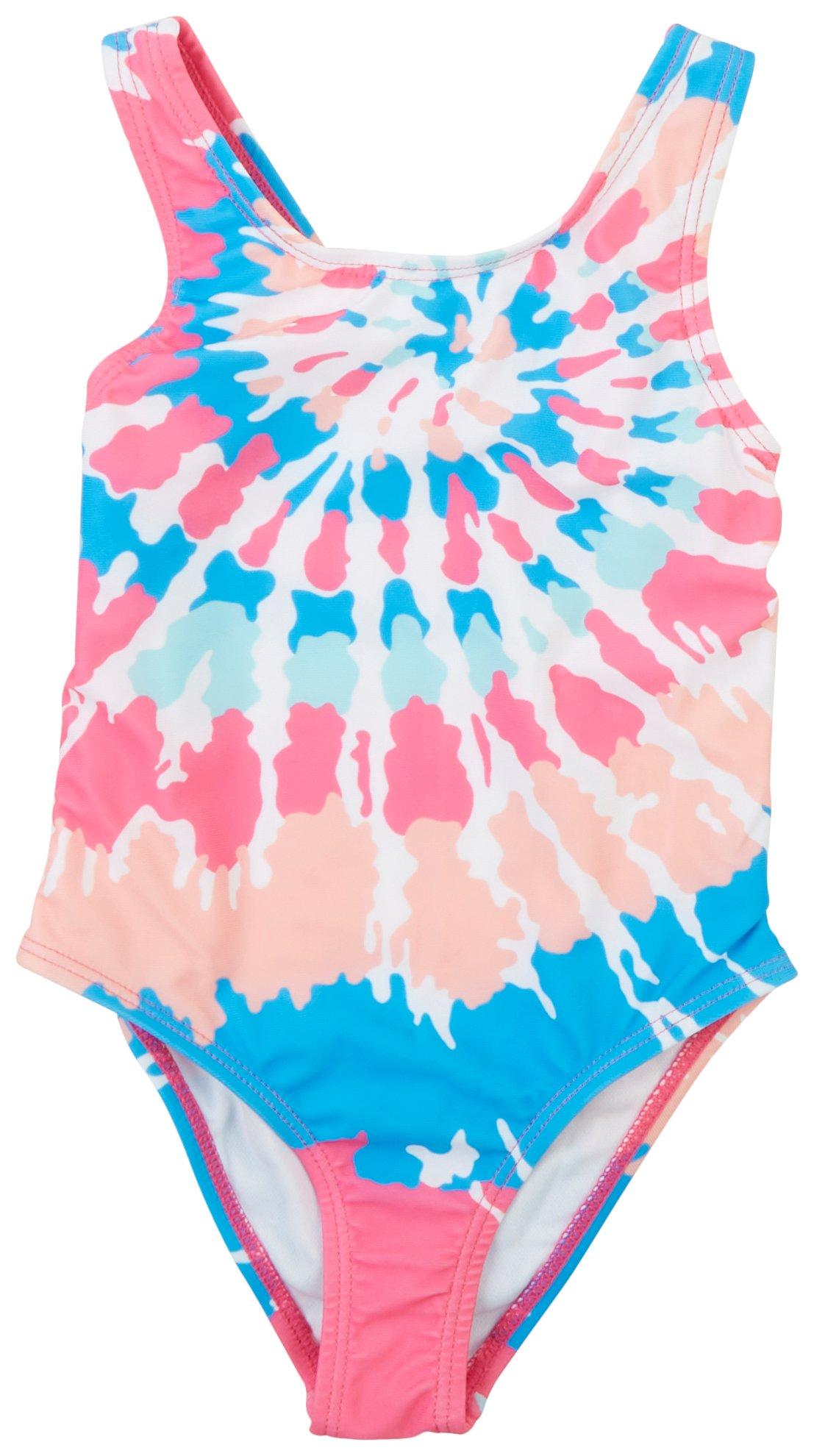 Toddler Girls Tie Dye One Piece Swimsuit