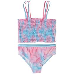 Toddler Girls 2-pc Smocked Tie Dye Swimsuit Set