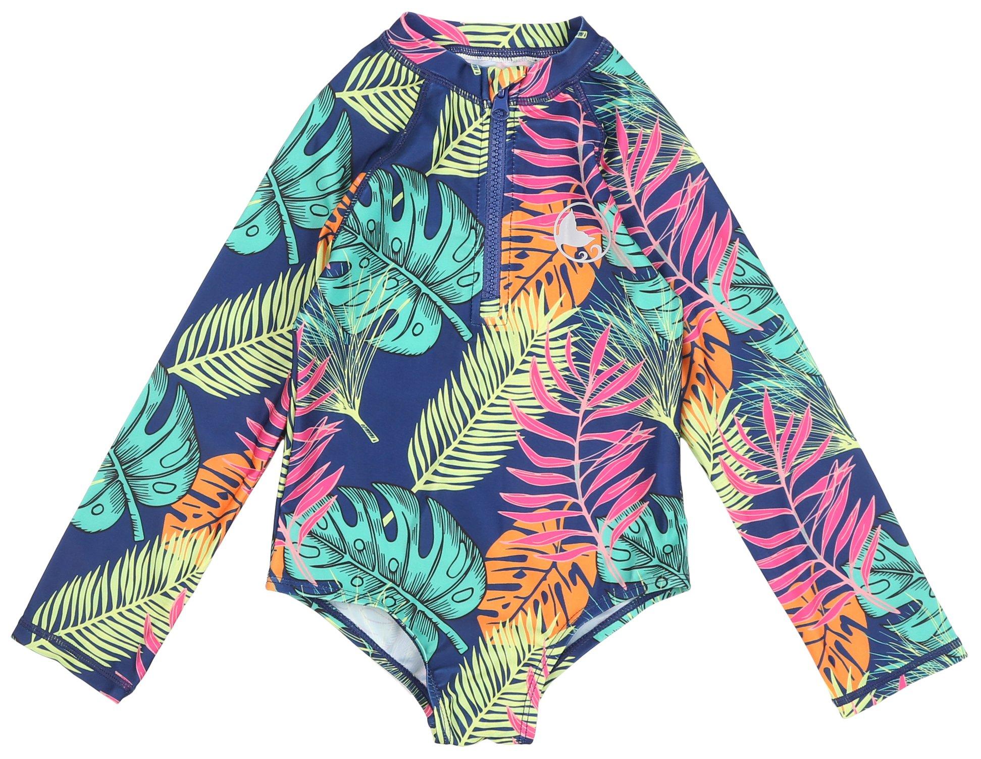 Reel Legends Toddler Girls Tropical One-Piece Swimsuit