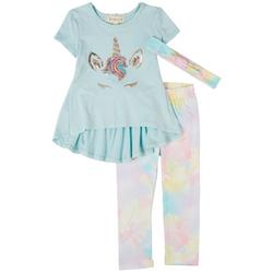 Toddler Girls 2-pc. Sequin Unicorn Tie Dye Pant Set