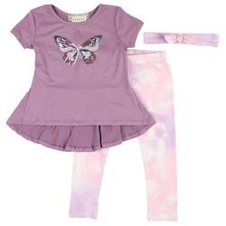 Toddler Girls 2-pc. Sequin Butterfly Tie Dye Pant Set