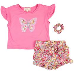 Btween Toddler Girls 2-pc. Sequin Butterfly Floral Short Set