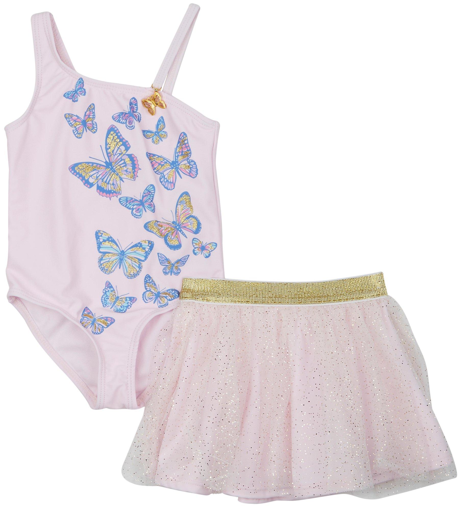BMAGICAL Toddler Girls 2-pc. Butterfly Swimsuit Set