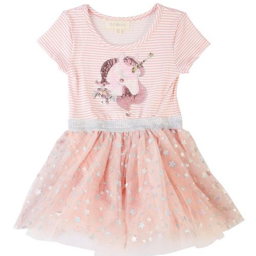 Btween Toddler Girls Unicorn Sequin Tulle Dress