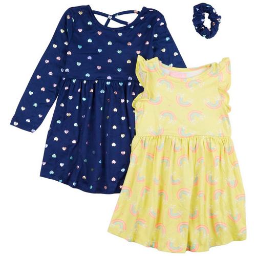 Freestyle Toddler Girls 3 Pc. Heart Rainbow Dress