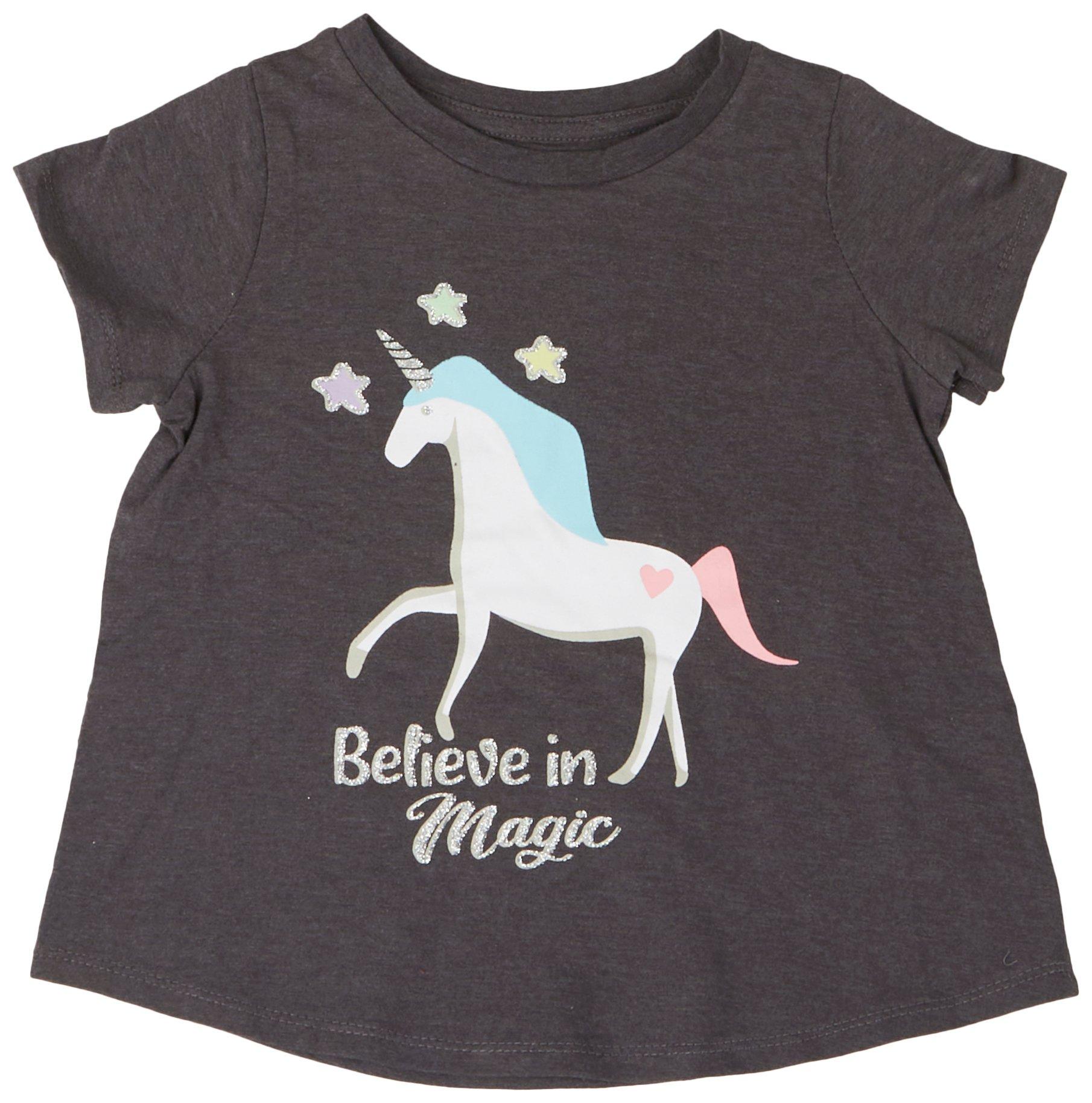 Freestyle Toddler Girls Unicorn Short Sleeve Top