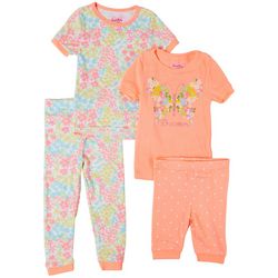Freestyle Toddler Girls 4-pc. Floral Dot Pajama Set