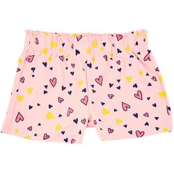 Toddler Girls Heart Print Ruffle Shorts