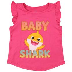 Toddler Boys Baby Shark Ruffle Short Sleeve T-Shirt