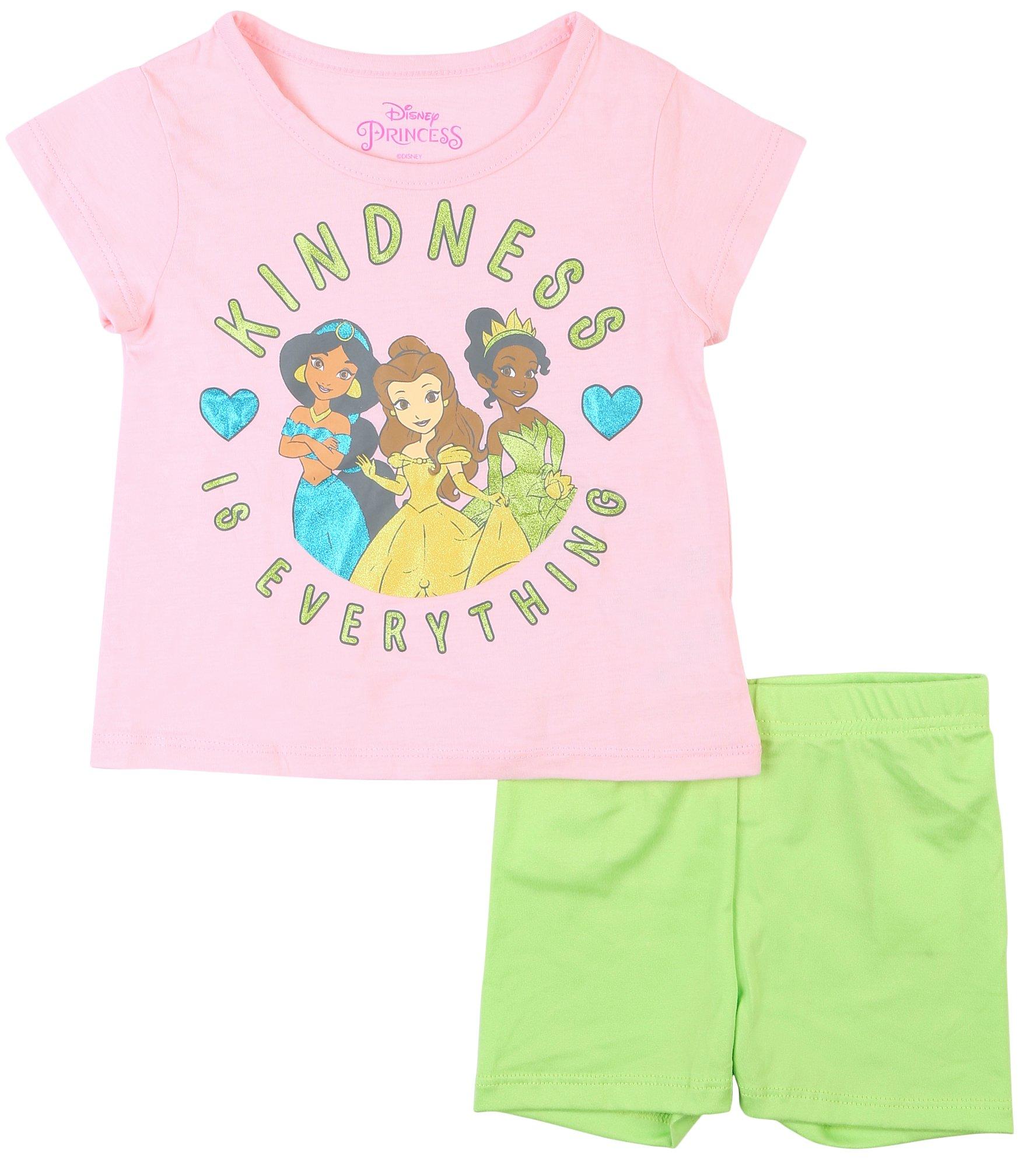 Disney Princess Toddler Girls 2 Pc. Princesses Short Set