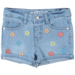 Toddler Girls Floral Embroidered Shorts