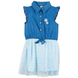 SWEET BUTTERFLY Toddler Girls Daisy Denim & Tulle Dress