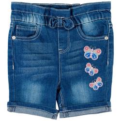 Toddler Girls Paperbag Butterfly Denim Shorts