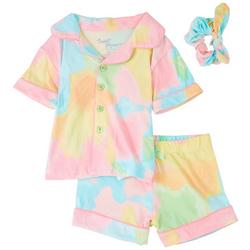 Toddler Girls 3-pc. Tie Dye Pajama Short Set