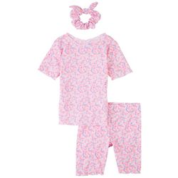 Sweet Dreams Toddler Girls 2-pc. Floral Ribbed Short Set