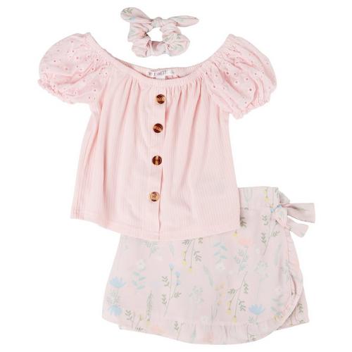 Nannette Toddler Girls 3pc Floral Skirt Set