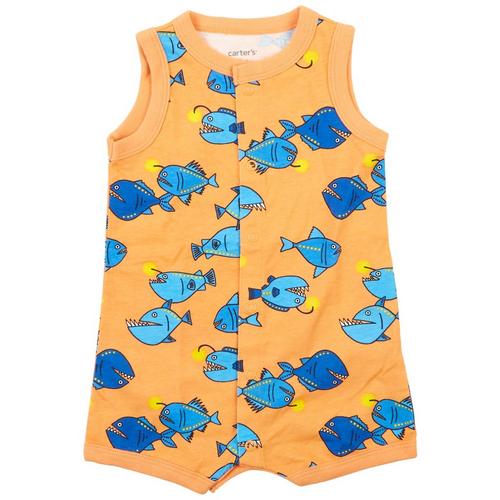 Carters Baby Boys Whale Snap-Up Sleeveless Romper
