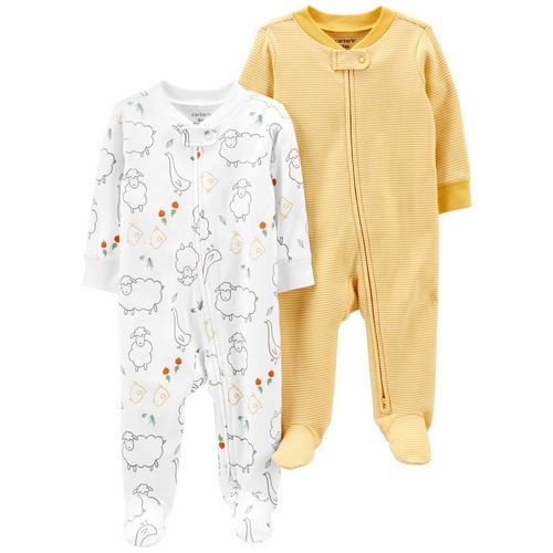 Carters Baby Boys 2-pc. Lamb & Stripe Footed