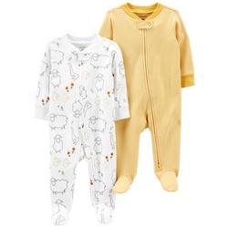 Baby Boys 2-pc. Lamb & Stripe Footed Pajamas