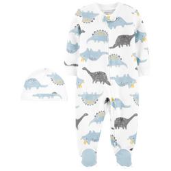 Baby Boys 2-pc. Dino Print Footed Pajamas