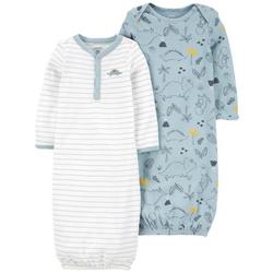 Baby Boys 2-pk. Dino & Stripe Sleeper Gown Set