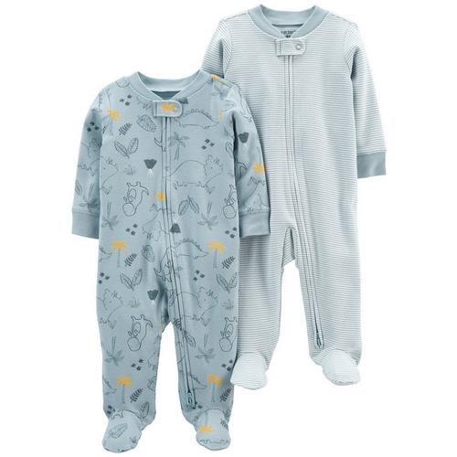 Carters Baby Boys 2-pk. Dino & Stripe Footed
