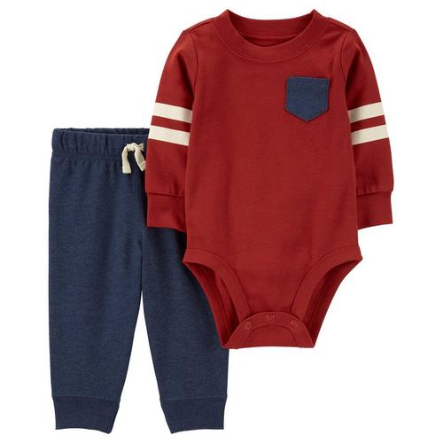 Carters Baby Boys 2 Pc Athletic Stripe Jogger