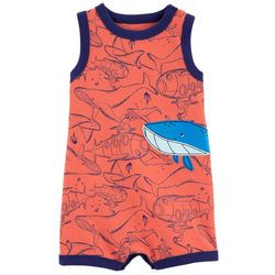 Carters Baby Boys Whale Cotton Sleeveless Romper