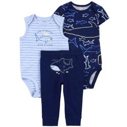 Baby Boys 3-pc. Whale Bodysuits Legging Set