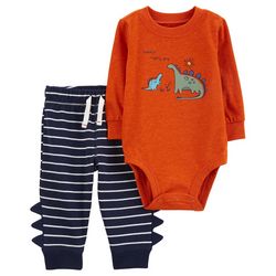 Baby Boys 2 Pc. Dinosaur Bodysuit  Pant Set