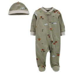 Carters Baby Boys 2-pc. Sleeper Footed Pajama + Cap Set