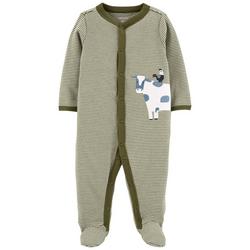 Baby Boys Farm Animals Stripe Footed Pajamas