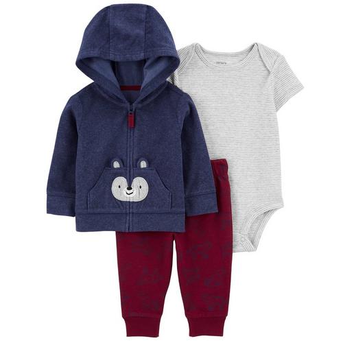 Carters Baby Boys 3 Pc. Blue Red Bear