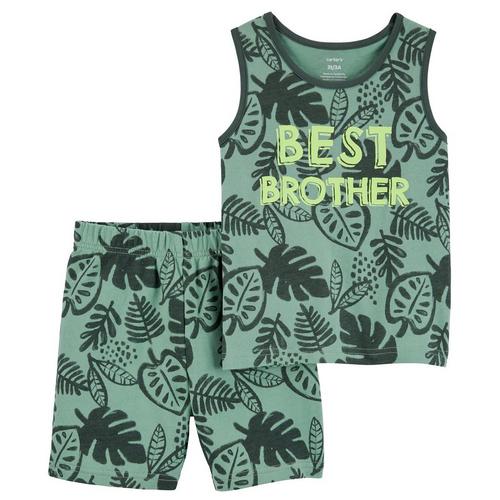 Carters Baby Boys 2-pc. Best Brother Leaf Short