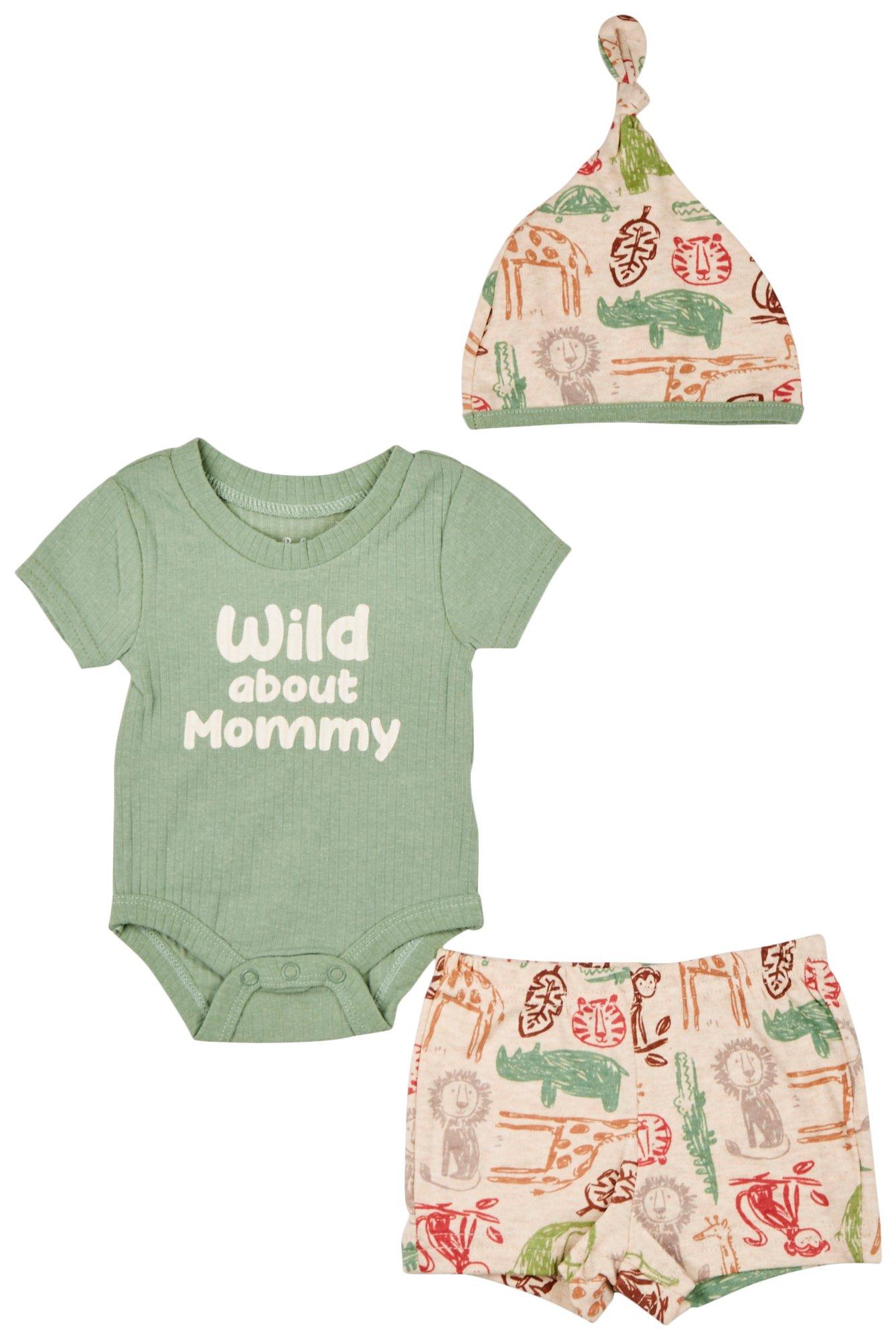 Baby Essentials Baby Boys 3-pc. Creeper and Shorts