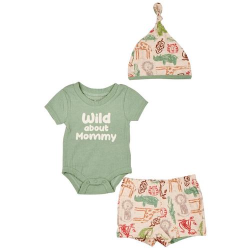 Baby Essentials Baby Boys 3-pc. Creeper and Shorts