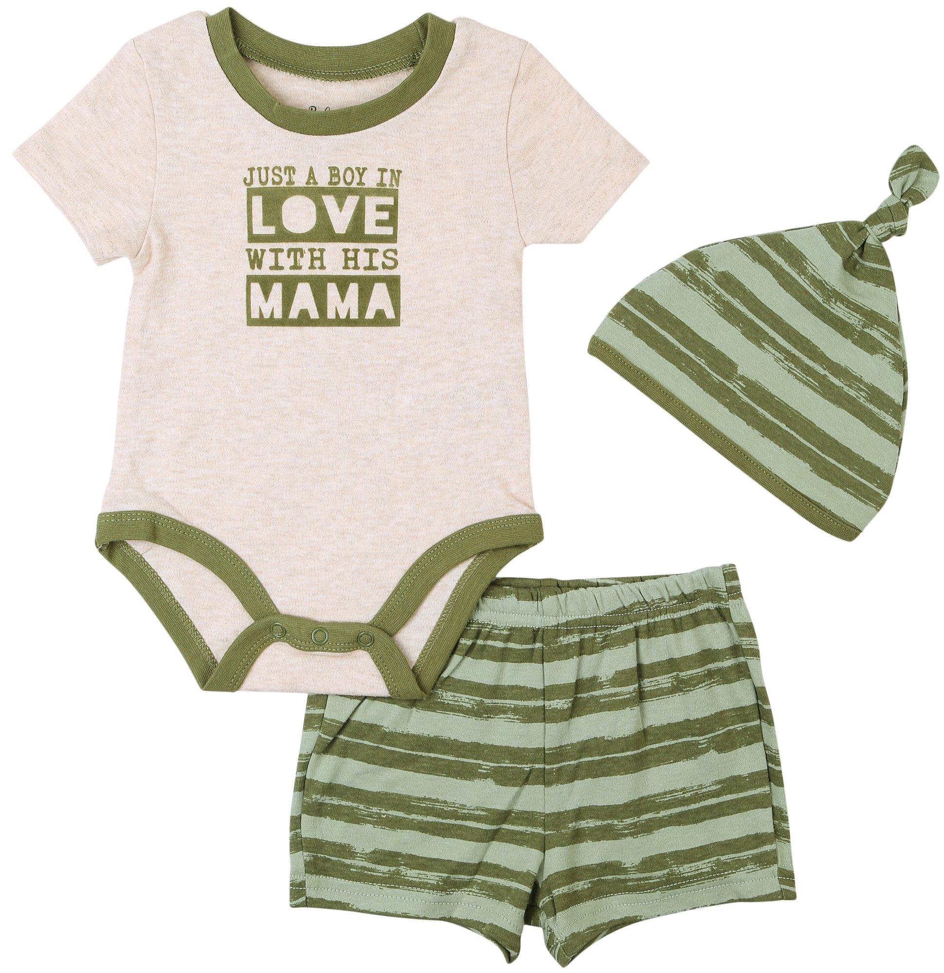 Baby Boys 3-pc. Love Mama Creeper Set