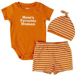 Baby Boys 3-pc Mom's Favorite Human Bodysuit