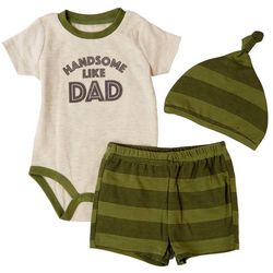 Baby Essentials Baby Boys 3-pc. Handsome Like Dad Bodysuit