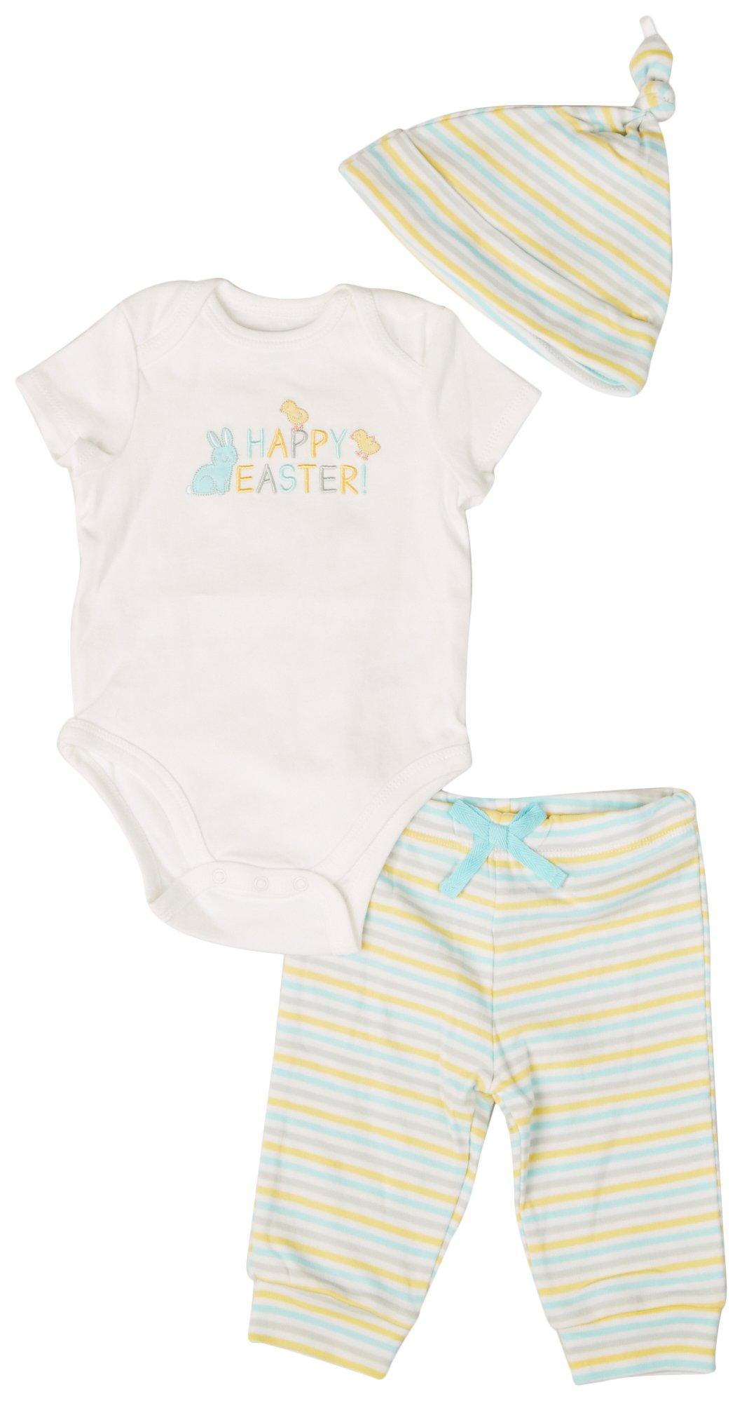 Baby Boys 3 Pc Easter Striped Pant Set