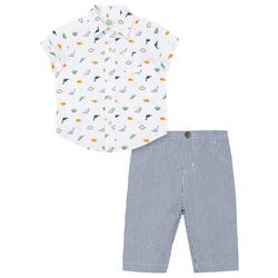 Little Me Baby Boys 2-pc. Dino Button Down T-Shirt Set