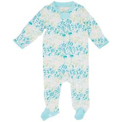 Baby Boys Single Leaf Print Footed Pajama
