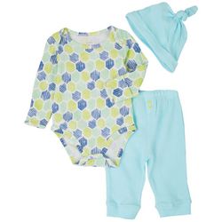 Leo & Luna Baby Boys 3-pc. Geometric Bodysuit Pant Set